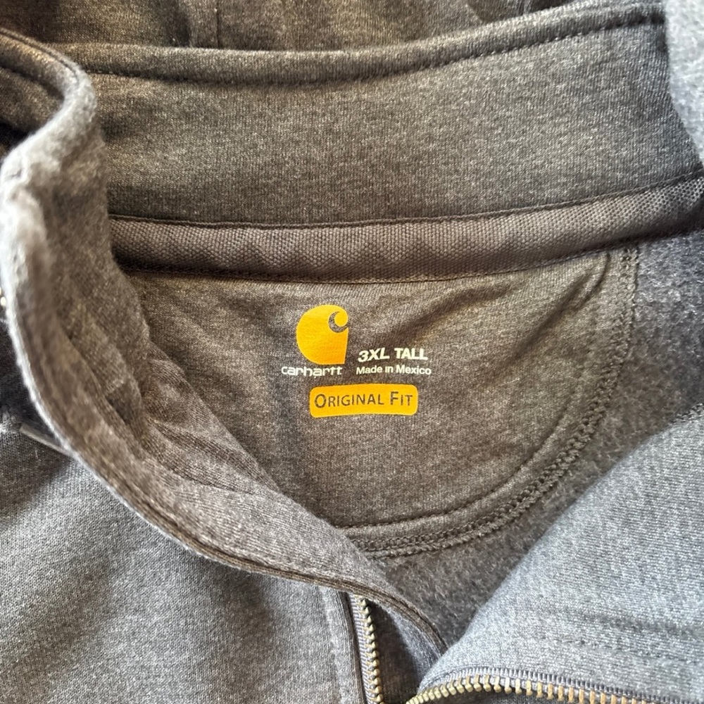 Carhartt Gray Quarter-Zip Hooded Sweatshirt - Picture 4 of 7
